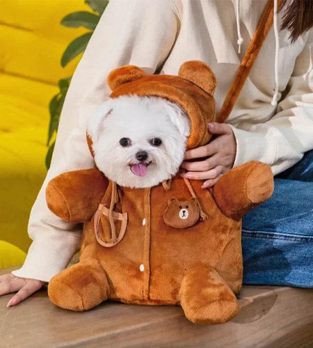 Cozy Bear Pet Carrier – Windproof & Warm for Autumn Adventures!