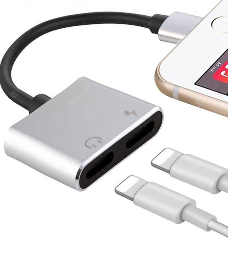 2-in-1 for Lightning Adapter For iPhone 7 8 Plus 10 X