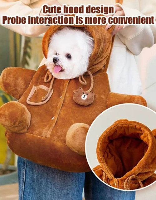 Load image into Gallery viewer, Cozy Bear Pet Carrier – Windproof &amp; Warm for Autumn Adventures!
