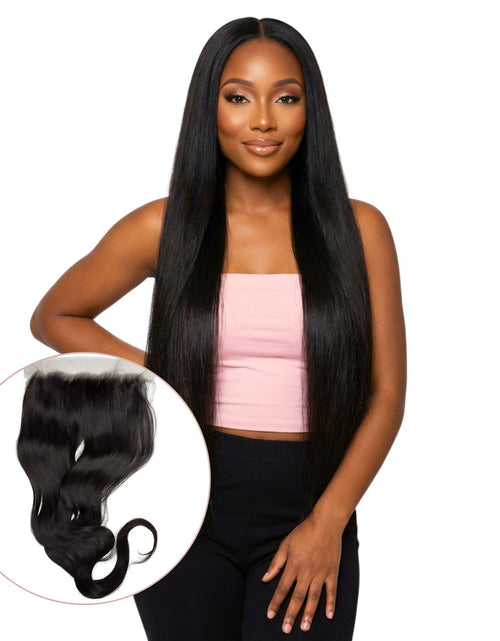 Load image into Gallery viewer, 40" Raw Straight 13x6 HD Lace Human Hair Frontal
