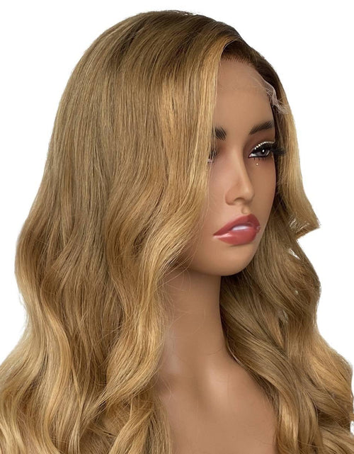 Load image into Gallery viewer, Honey Blonde Ombre Wavy 5x5 HD Lace 100% Human Hair Closure Wig
