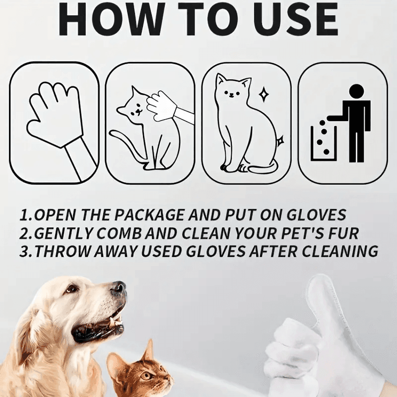 2-in-1 Pet Gloves – Gentle Massage + Odor Elimination in One!