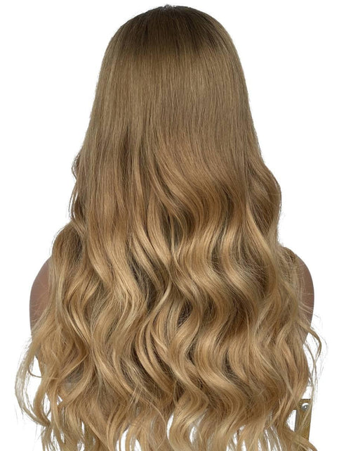 Load image into Gallery viewer, Honey Blonde Ombre Wavy 5x5 HD Lace 100% Human Hair Closure Wig
