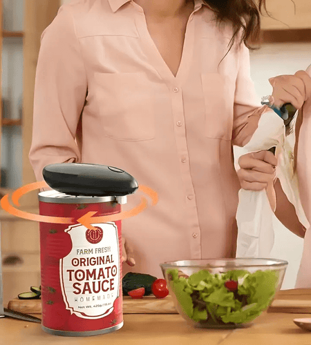 One Touch Electric Can Opener – Automatic Hands-Free Jar & Bottle Opener for Easy Kitchen Use