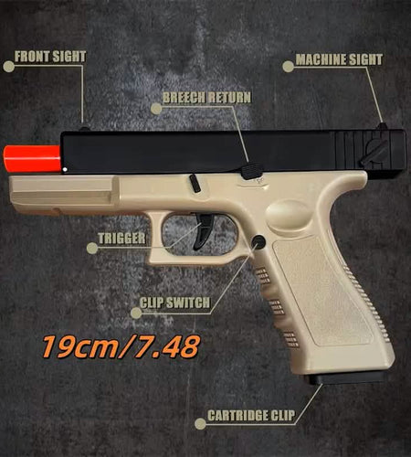 Semi-Automatic Foam Bullet Toy Pistol for Kids (8+)