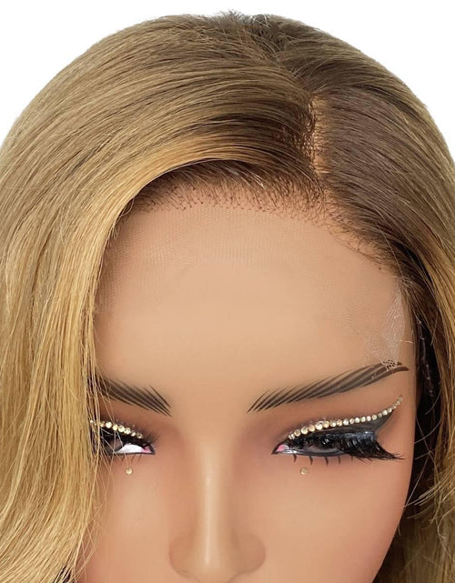 Load image into Gallery viewer, Honey Blonde Ombre Wavy 5x5 HD Lace 100% Human Hair Closure Wig
