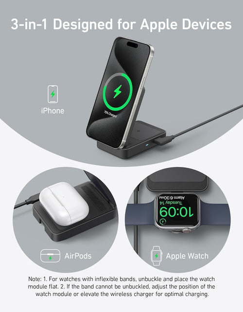Load image into Gallery viewer, Anker MagGo Wireless Charging Station (Foldable 3-in-1)
