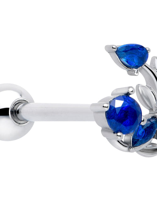 Load image into Gallery viewer, Blue Gem Twining Vine Barbell Tongue Ring
