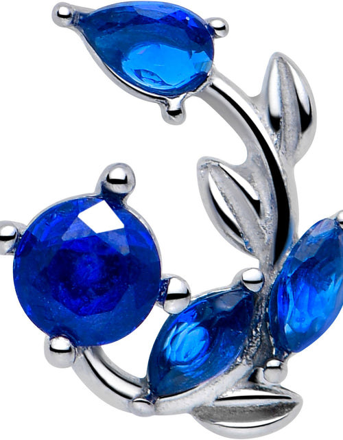 Load image into Gallery viewer, Blue Gem Twining Vine Barbell Tongue Ring
