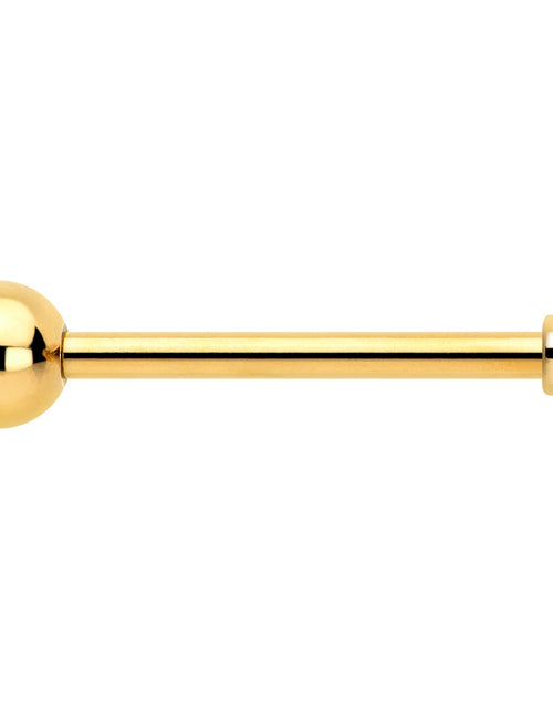 Load image into Gallery viewer, Clear Gem Gold Tone Flower Wreath Barbell Tongue Ring
