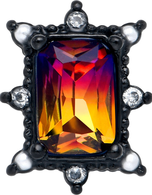 Load image into Gallery viewer, Red Tourmaline Black Star Fire Barbell Tongue Ring
