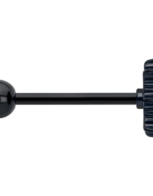 Load image into Gallery viewer, Red Tourmaline Black Star Fire Barbell Tongue Ring
