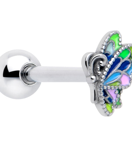 Pastel Profile Butterfly Barbell Tongue Ring