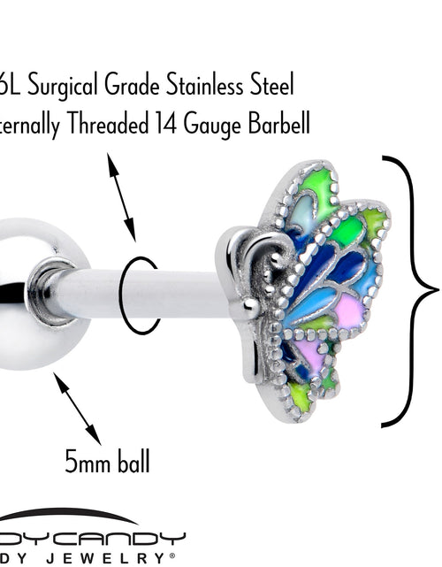 Load image into Gallery viewer, Pastel Profile Butterfly Barbell Tongue Ring

