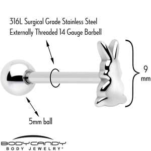 Load image into Gallery viewer, Bunny Rabbit Easter Barbell Tongue Ring
