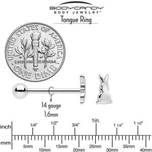 Load image into Gallery viewer, Bunny Rabbit Easter Barbell Tongue Ring
