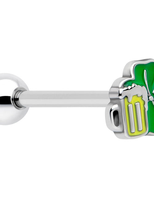 Load image into Gallery viewer, Beer Shamrock St Patricks Barbell Tongue Ring
