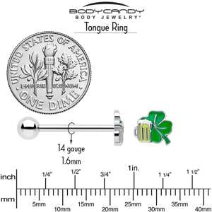 Load image into Gallery viewer, Beer Shamrock St Patricks Barbell Tongue Ring
