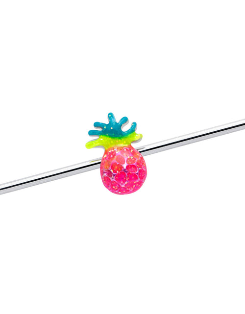 Load image into Gallery viewer, 14G Hot Tropical Pineapple Industrial Barbell 38mm
