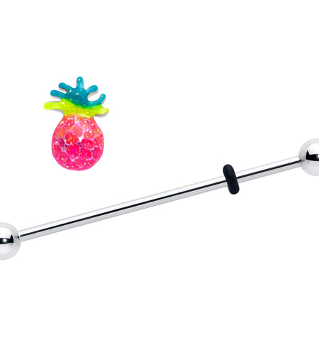14G Hot Tropical Pineapple Industrial Barbell 38mm