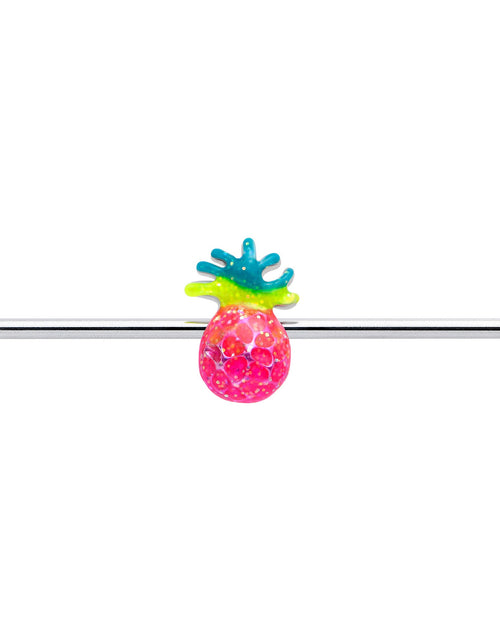 Load image into Gallery viewer, 14G Hot Tropical Pineapple Industrial Barbell 38mm
