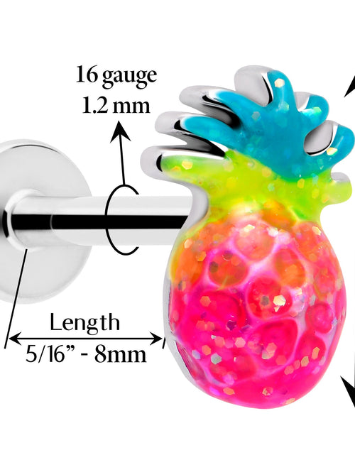 Load image into Gallery viewer, 16G 5/16 Hot Tropical Pineapple Labret Monroe Tragus
