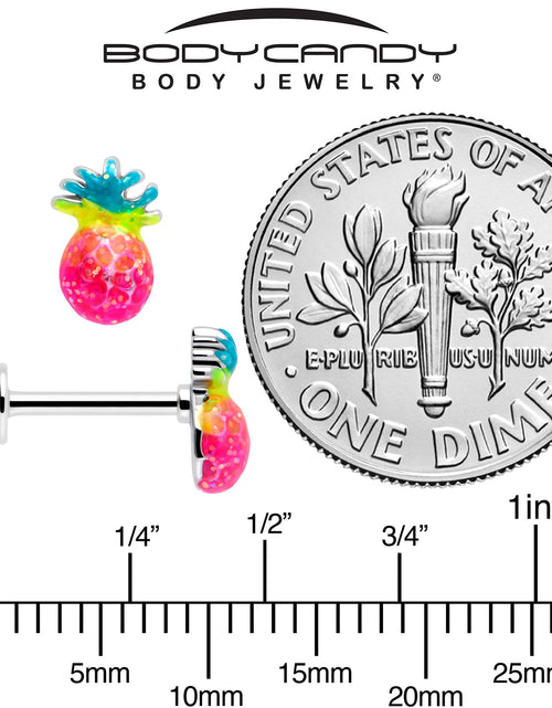 Load image into Gallery viewer, 16G 5/16 Hot Tropical Pineapple Labret Monroe Tragus
