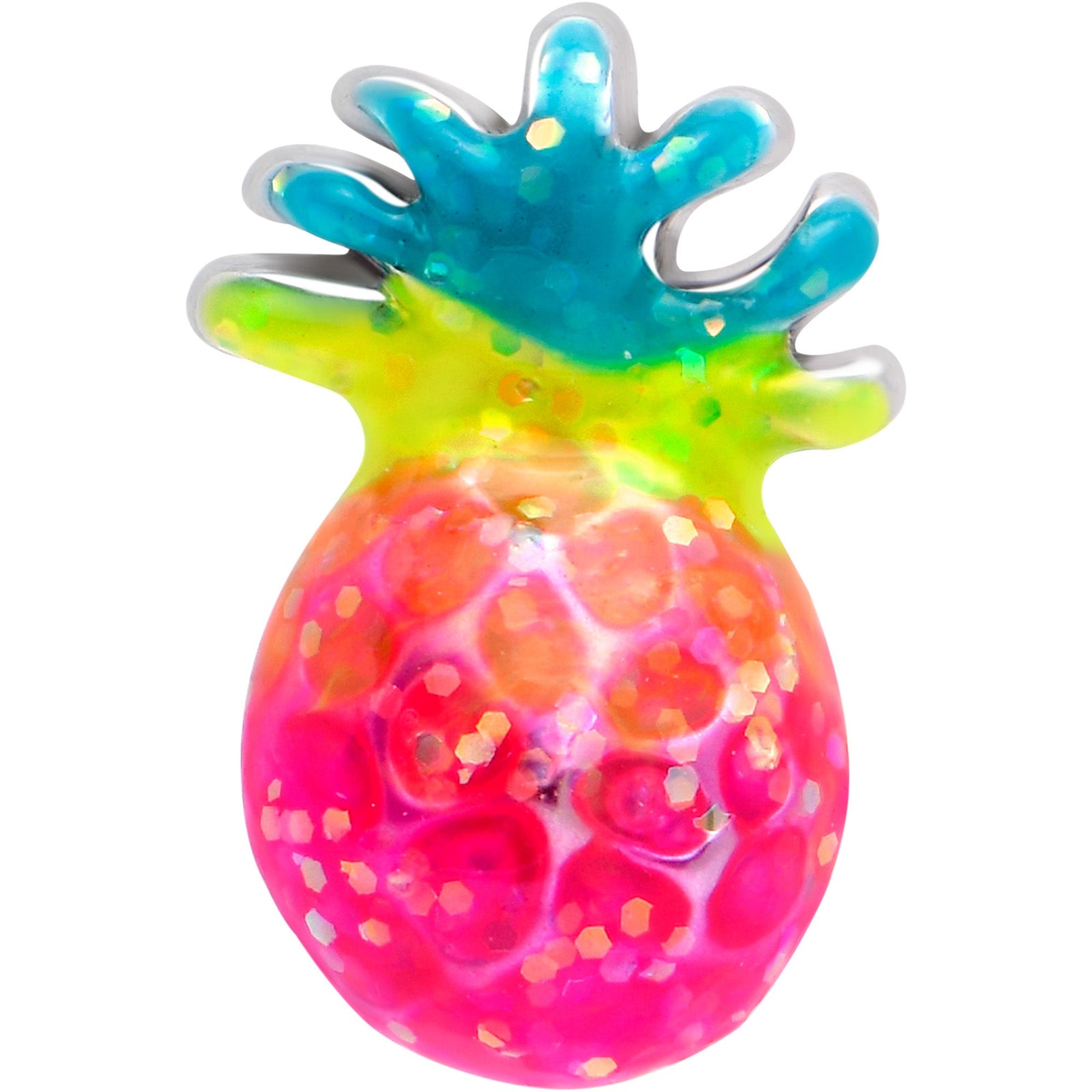 20G 7mm Hot Tropical Pineapple L Shape Nose Ring