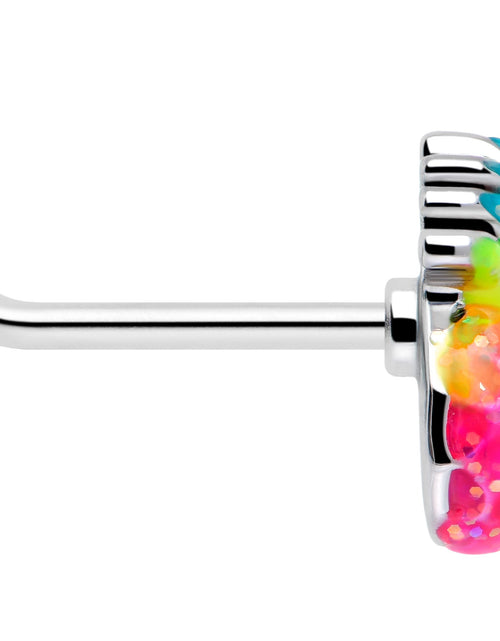 Load image into Gallery viewer, 20G 7mm Hot Tropical Pineapple L Shape Nose Ring
