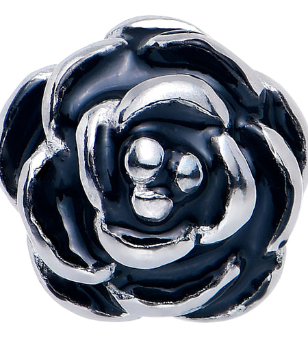 Retro Flower Rose Barbell Tongue Ring