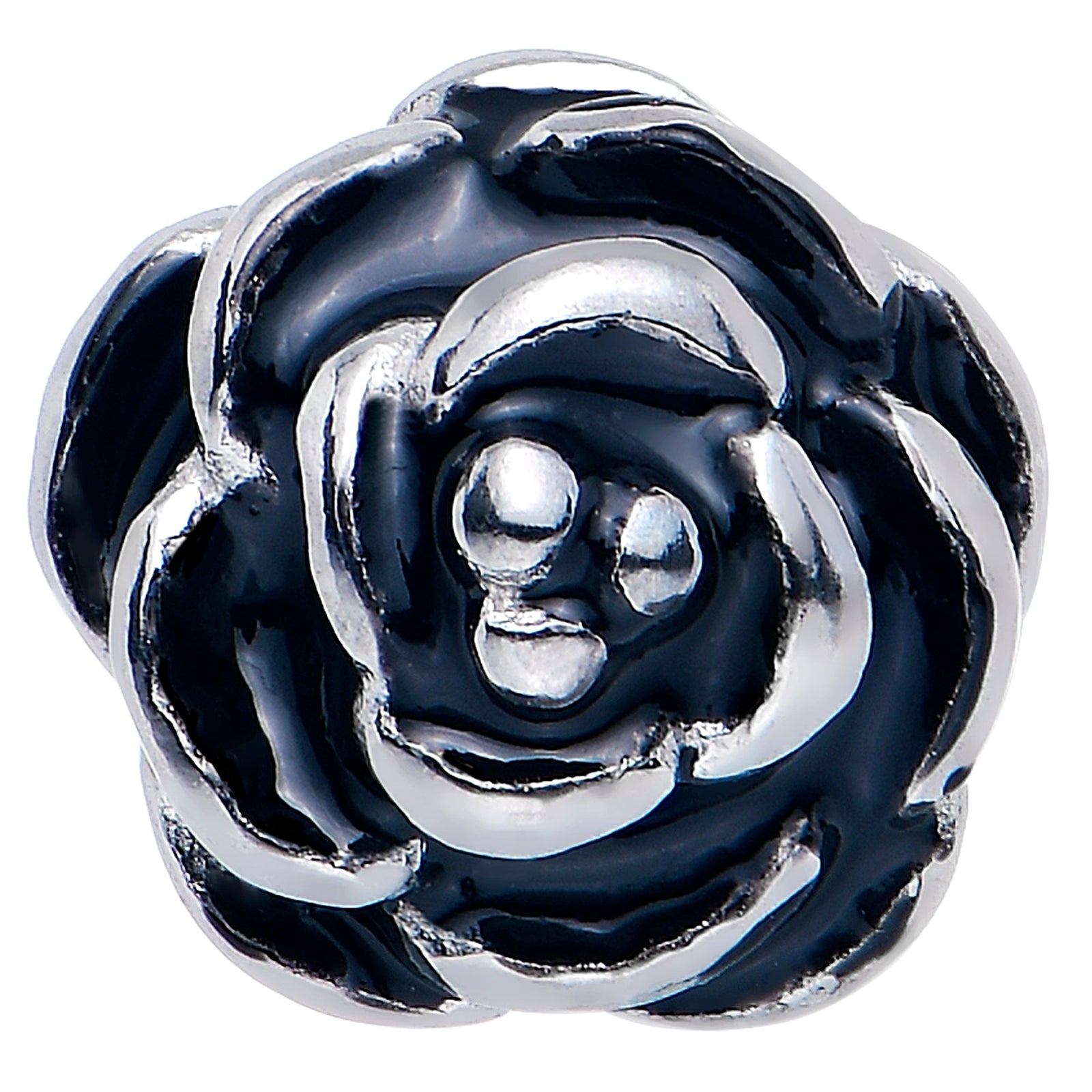 Retro Flower Rose Barbell Tongue Ring