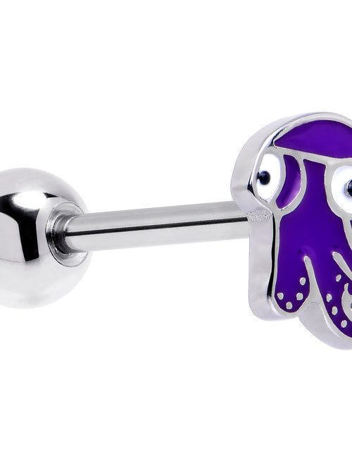 Load image into Gallery viewer, Purple Octopus Barbell Tongue Ring
