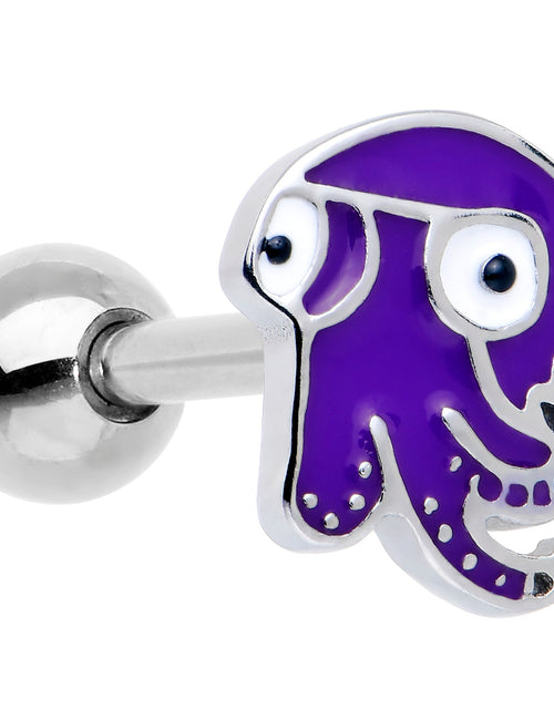 Load image into Gallery viewer, Purple Octopus Barbell Tongue Ring
