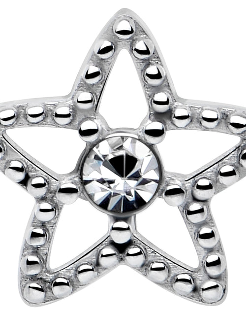 Load image into Gallery viewer, Clear Gem Star Texture Barbell Tongue Ring
