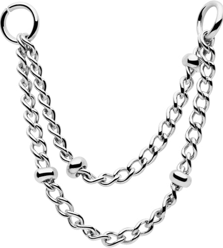1 3/8 Flat Back Earring Removable Connector Chain Beaded