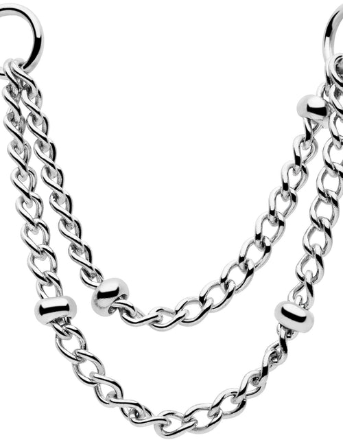 Load image into Gallery viewer, 1 3/8 Flat Back Earring Removable Connector Chain Beaded
