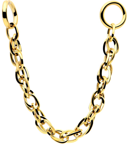 1 1/4 Gold Tone Flat Back Earring Removable Connector Chain Links