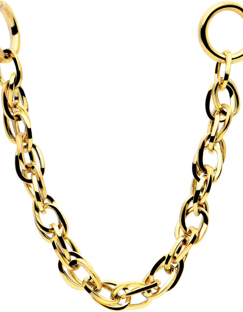 Load image into Gallery viewer, 1 1/4 Gold Tone Flat Back Earring Removable Connector Chain Links
