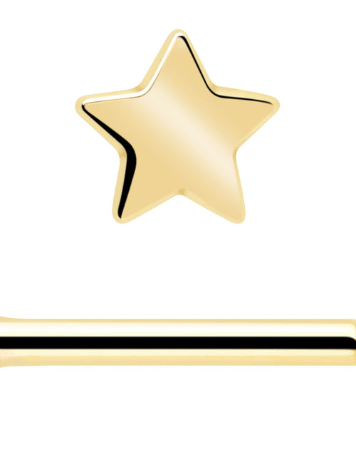 Load image into Gallery viewer, 14k Solid Yellow Gold 3mm Star Threadless Push In Flat Back Stud
