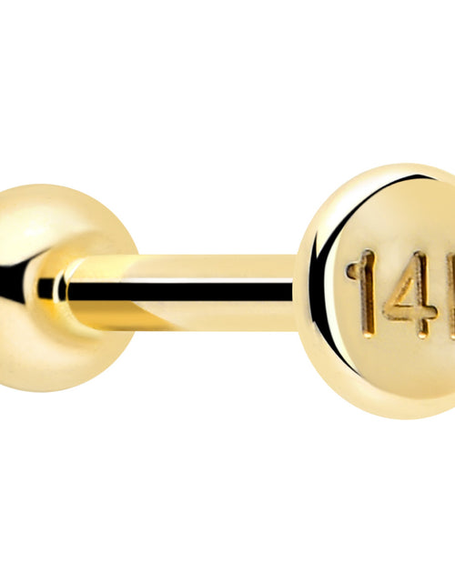 Load image into Gallery viewer, 14k Solid Yellow Gold 2mm CZ Gem Threadless Push In Flat Back Stud
