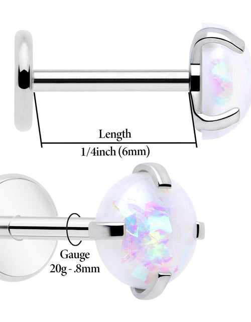 Load image into Gallery viewer, 4mm Synthetic Opal Threadless Flat Back Earrings
