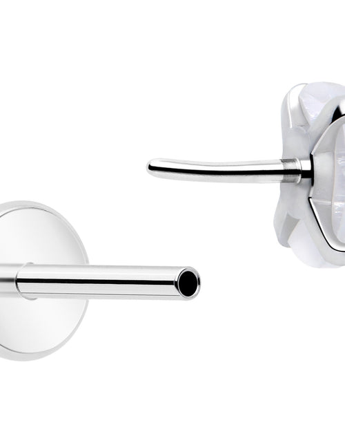 Load image into Gallery viewer, 4mm Synthetic Opal Threadless Flat Back Earrings
