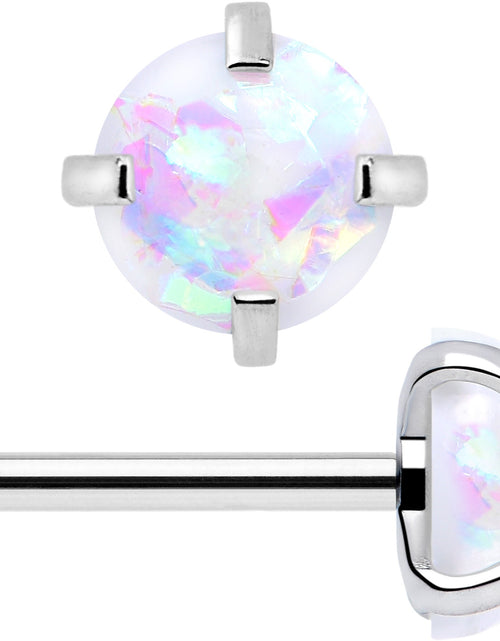 Load image into Gallery viewer, 4mm Synthetic Opal Threadless Flat Back Earrings
