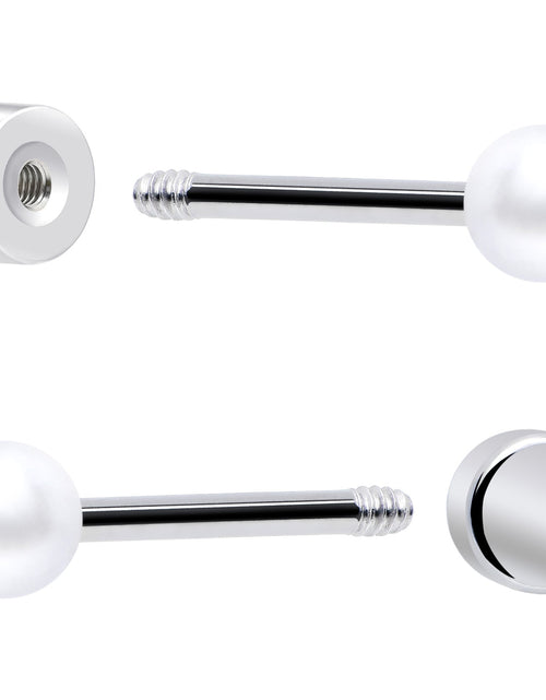 Load image into Gallery viewer, 20G Clear Gem White Orb Flatback Earring Set of 6
