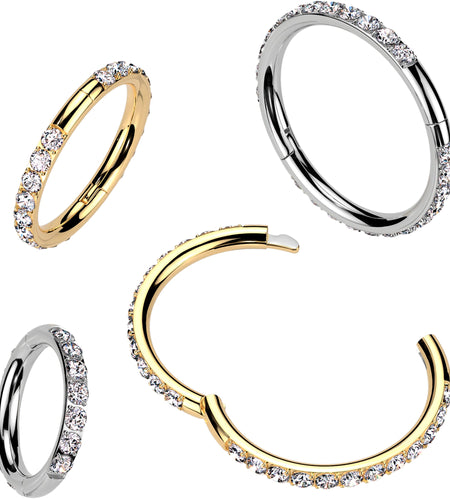 Implant Grade Titanium Forward CZ Double Sided Hoop Segment Ring