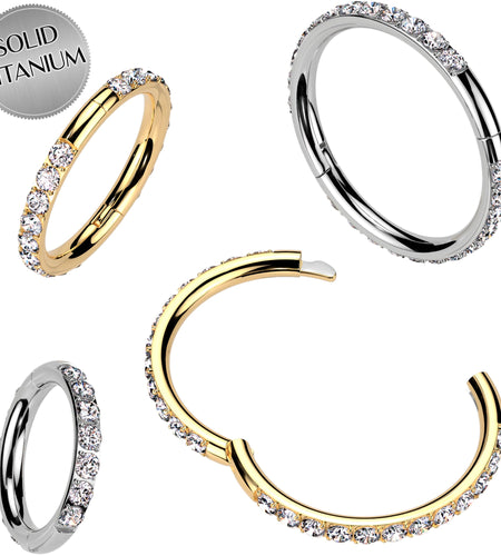 Implant Grade Titanium Forward CZ Double Sided Hoop Segment Ring