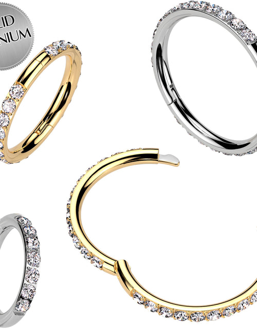 Load image into Gallery viewer, Implant Grade Titanium Forward CZ Double Sided Hoop Segment Ring
