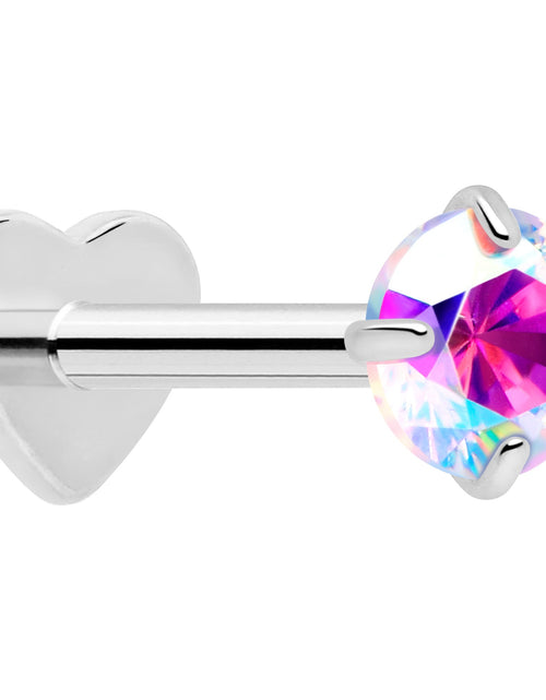 Load image into Gallery viewer, 18G 5/16 CZ Implant Grade Titanium Reversible Threadless Flatback
