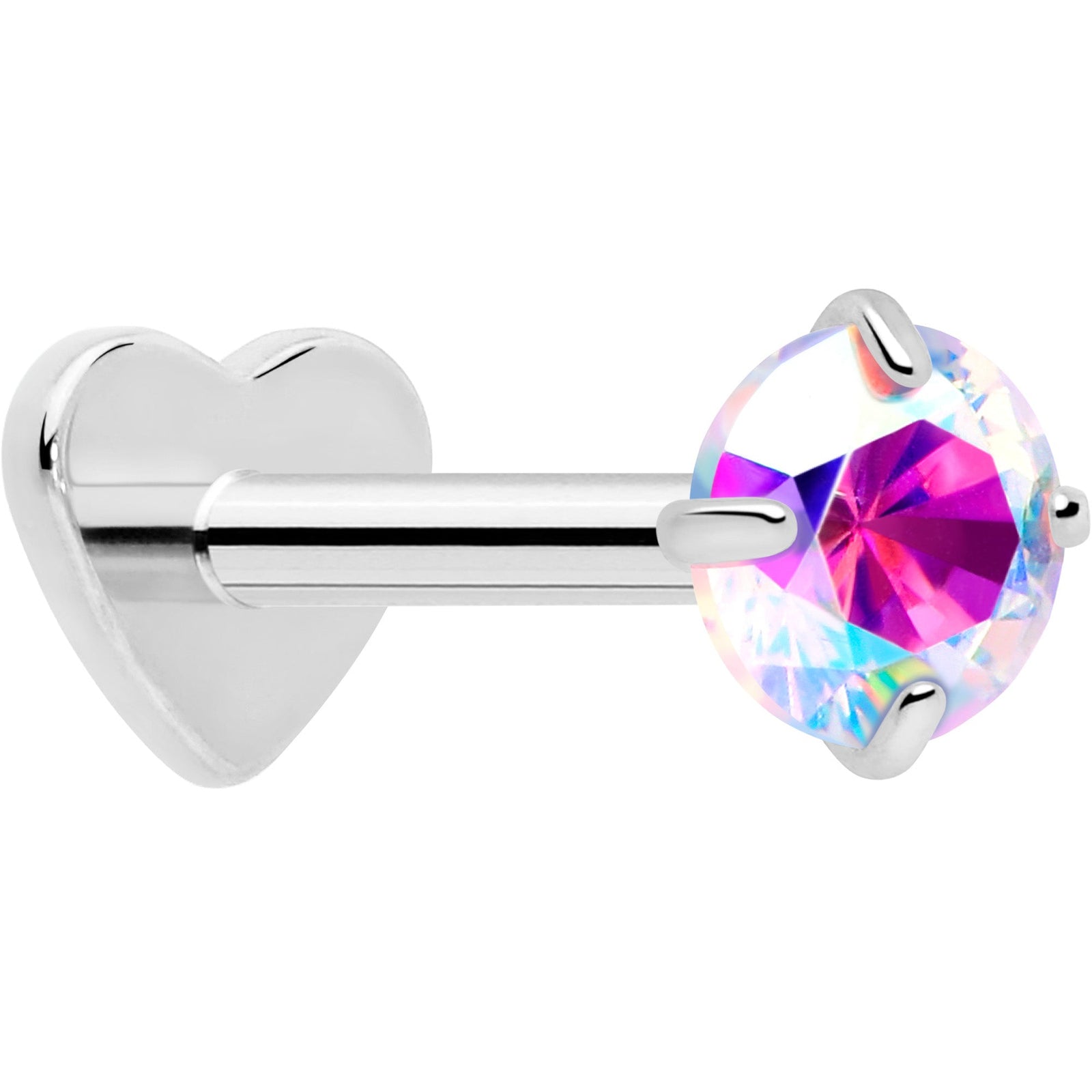 18G 5/16 CZ Implant Grade Titanium Reversible Threadless Flatback
