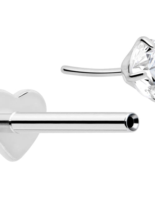Load image into Gallery viewer, 18G 5/16 CZ Implant Grade Titanium Reversible Threadless Flatback
